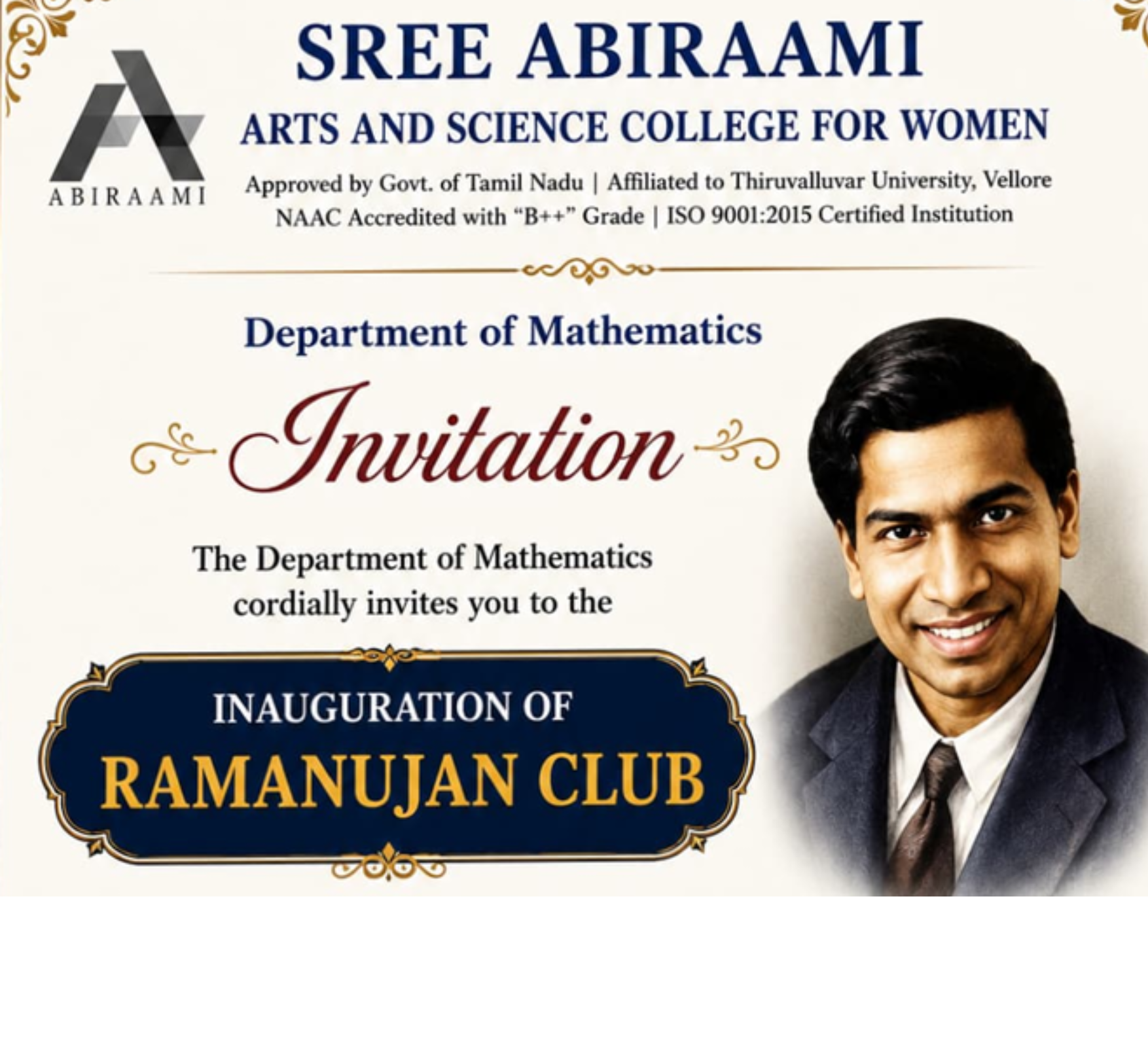 INAUGURATION OF RAMANUJAN CLUB